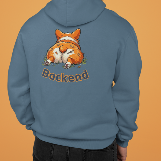Frontend Backend Funny Developer Tech Corgi Hoodie