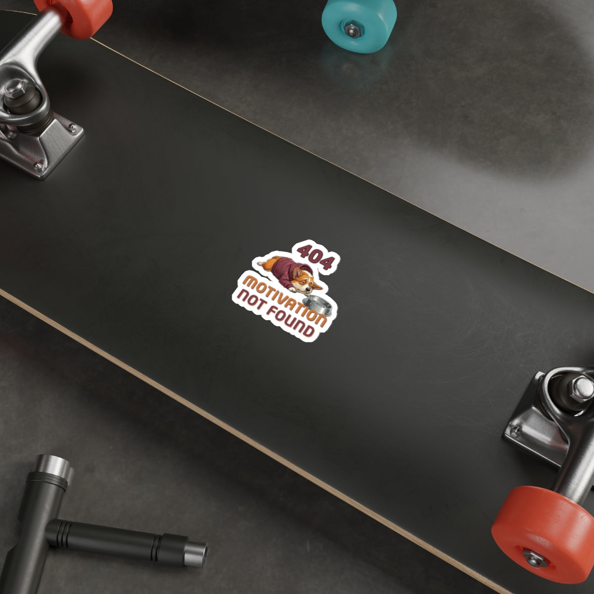 404 Motivation Not Found Funny Tech Corgi Sticker