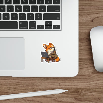 Funny Introvert Coworker Corgi Zoom Meeting Sticker