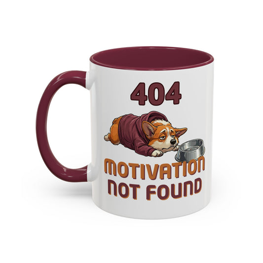 404 Motivation Not Found Funny Tech Corgi Mug