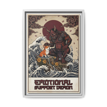 Emotional Support Demon Funny Sarcastic Corgi Canvas Print