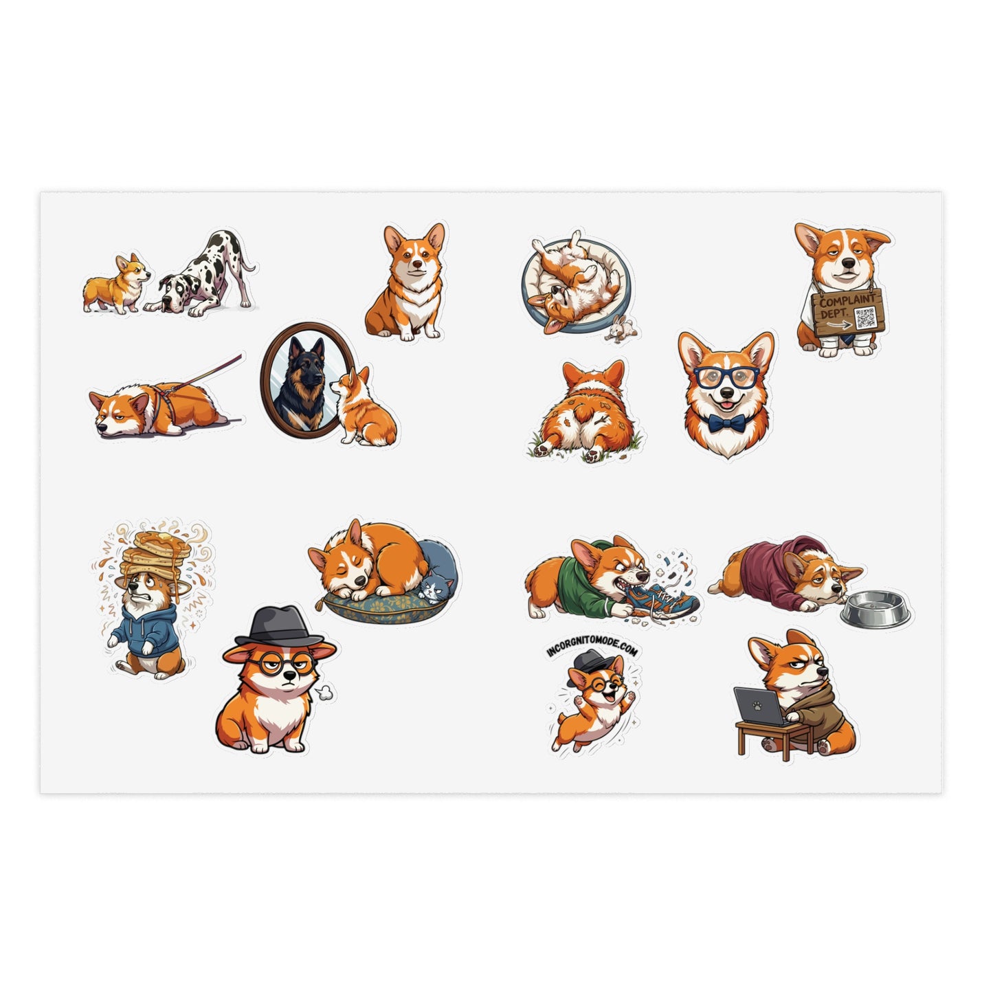 Corgi Sticker Sheet Funny Tech Laptop Programmer Decal Pack