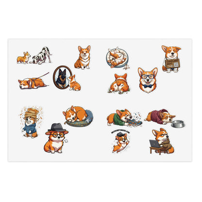 Corgi Sticker Sheet Funny Tech Laptop Programmer Decal Pack