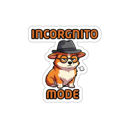 Incorgnito Mode Hacker Corgi Laptop Tech Sticker