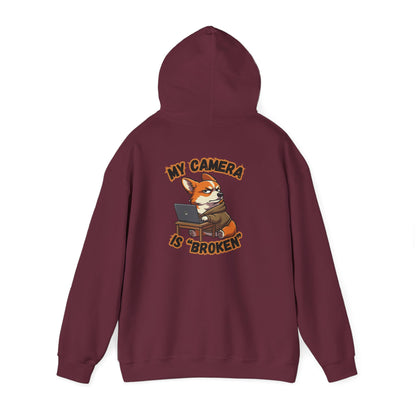My Camera Is Broken Funny WFH Corgi Hoodie