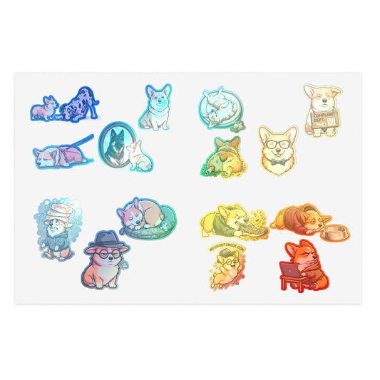 Corgi Sticker Sheet Funny Tech Laptop Programmer Decal Pack