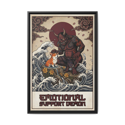 Emotional Support Demon Funny Sarcastic Corgi Canvas Print