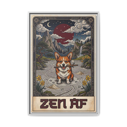 Zen AF Sarcastic Unbothered Corgi Canvas Print