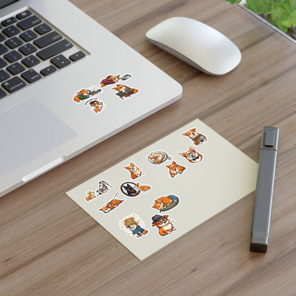 Corgi Sticker Sheet Funny Tech Laptop Programmer Decal Pack