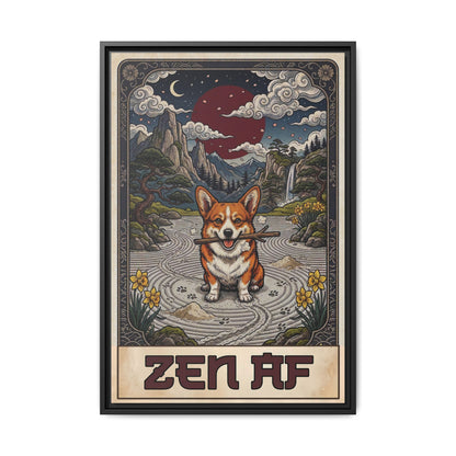 Zen AF Sarcastic Unbothered Corgi Canvas Print