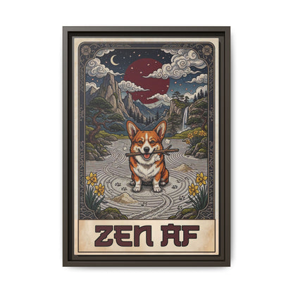 Zen AF Sarcastic Unbothered Corgi Canvas Print
