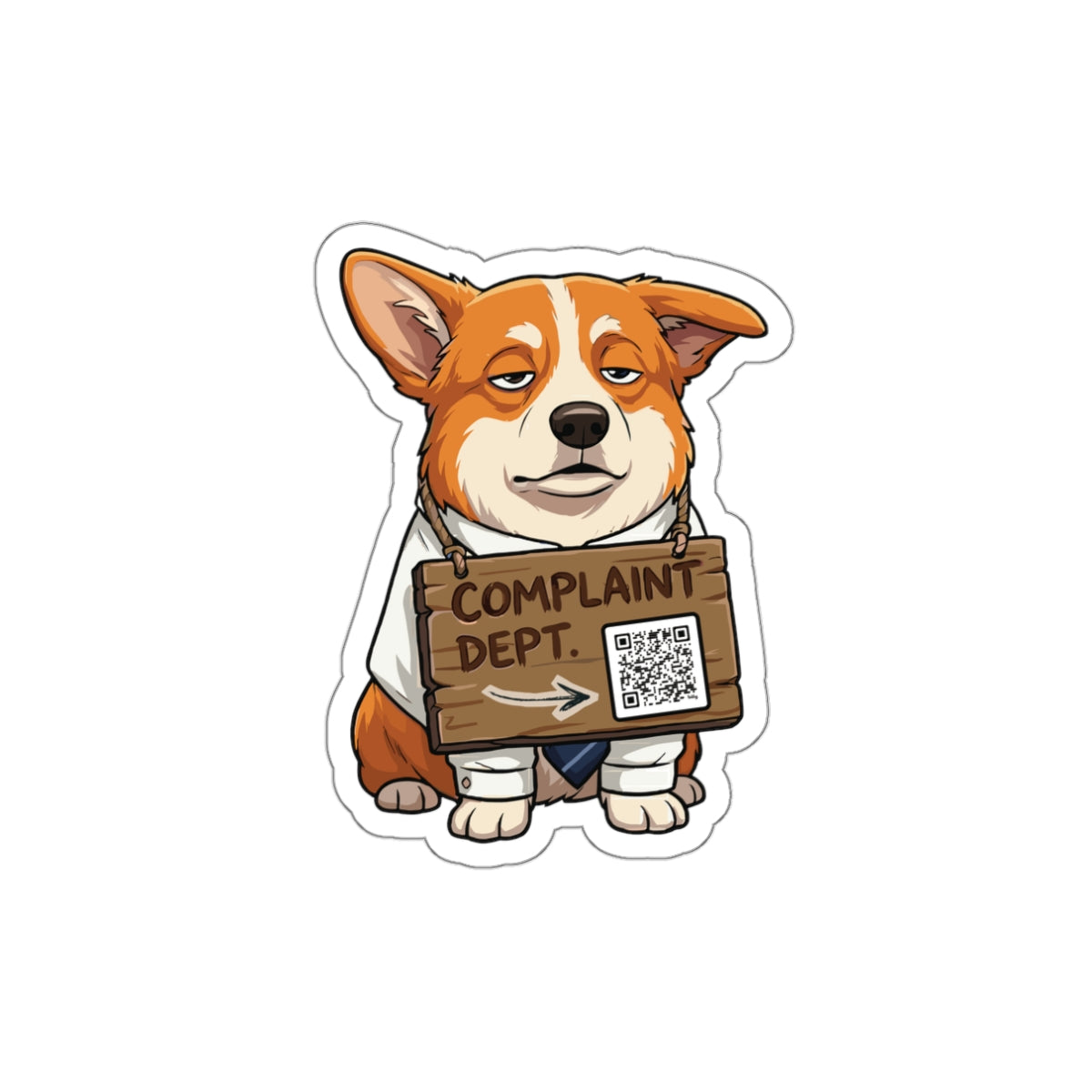 Funny Complaint Dept Corgi Coworker Office Sticker