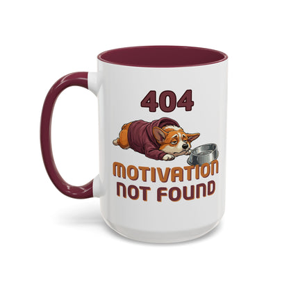 404 Motivation Not Found Funny Tech Corgi Mug