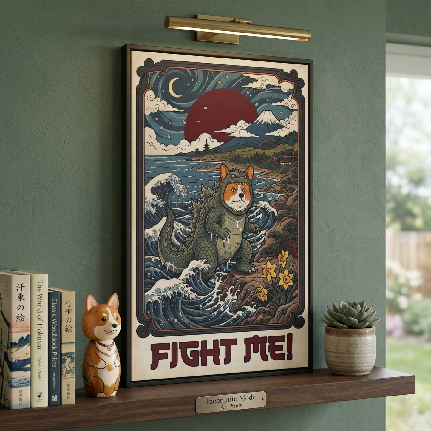 Fight Me Tiny But Fierce Corgi Canvas Print