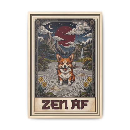 Zen AF Sarcastic Unbothered Corgi Canvas Print