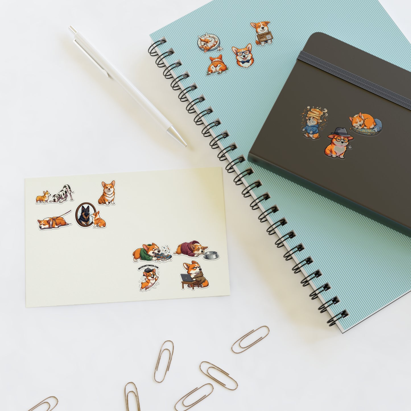 Corgi Sticker Sheet Funny Tech Laptop Programmer Decal Pack