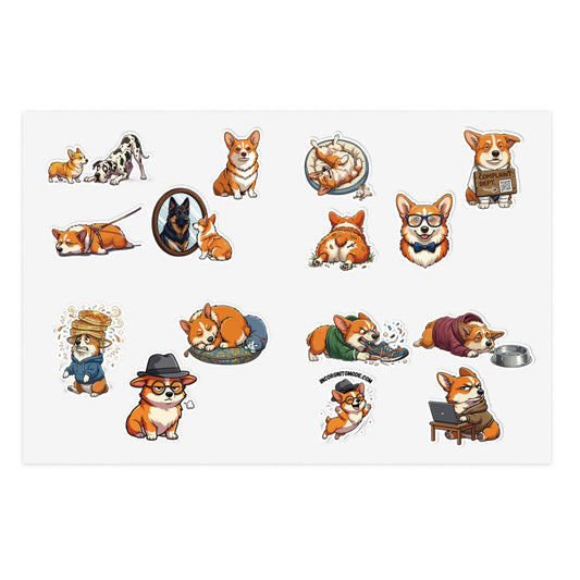 Corgi Sticker Sheet Funny Tech Laptop Programmer Decal Pack