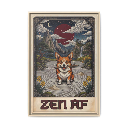 Zen AF Sarcastic Unbothered Corgi Canvas Print