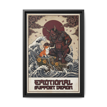Emotional Support Demon Funny Sarcastic Corgi Canvas Print