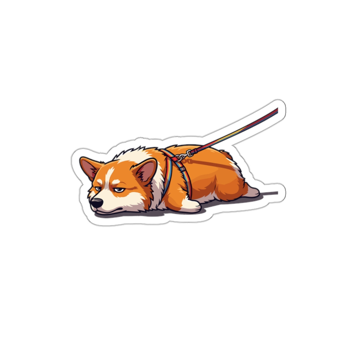 Nope Funny Coworker Anti Social Corgi Office Sticker