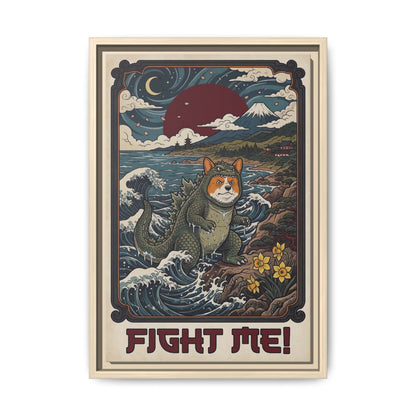 Fight Me Tiny But Fierce Corgi Canvas Print