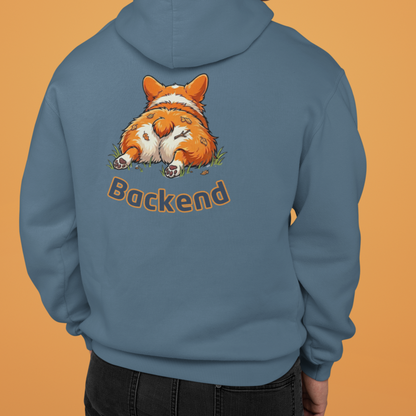 Frontend Backend Funny Developer Tech Corgi Hoodie