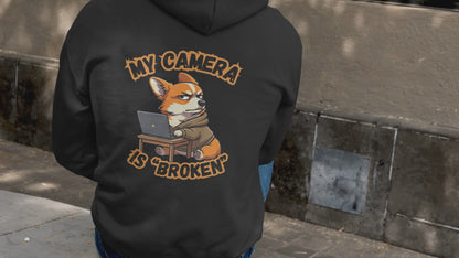 My Camera Is Broken Funny WFH Corgi Hoodie