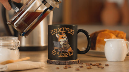 My Camera Is Broken Funny WFH Corgi Mug